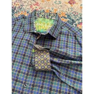 Robert Graham Multicolor Plaid Classic Fit Button Up Long Sleeve Men’s Size XL